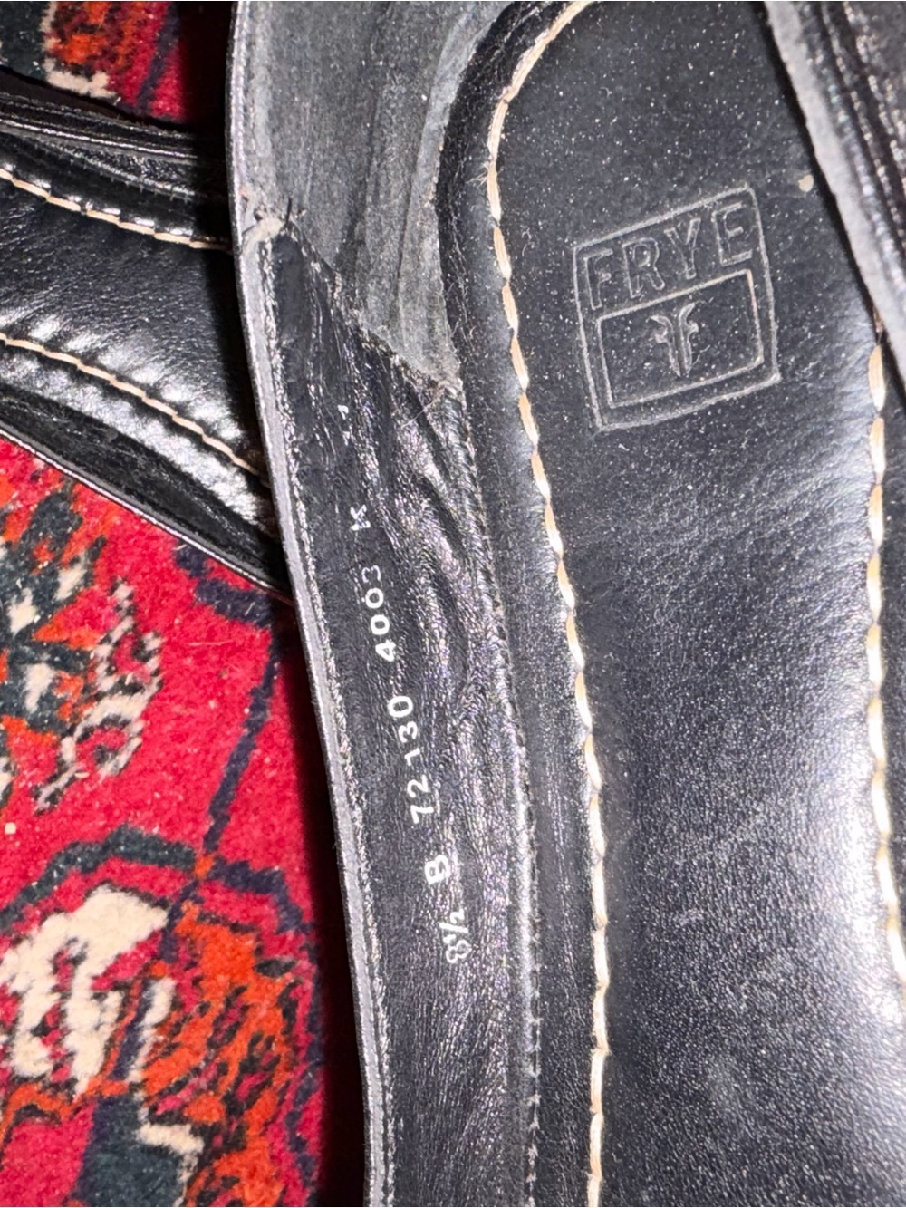 Frye Black Leather Women's Ballet Flats - Picture 3 of 3